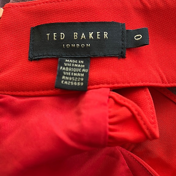 Ted Baker London Sexy Red Sleeveless Mock Neck Ruffled Shift Dress **Sz 0** 🔥🔥 - Picture 5 of 5